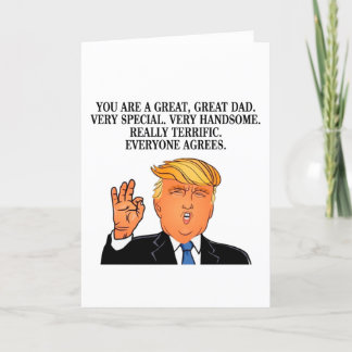 Cartão Funny Fathers Day Card - Donald Trump Card