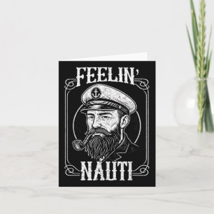 Cartão Funny Feelin Nauti Motor Boat Capitão Pontooning
