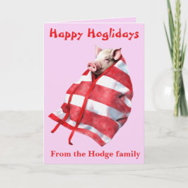 Cartão Funny Festive Pigs in Blankets Christmas Animal Lo