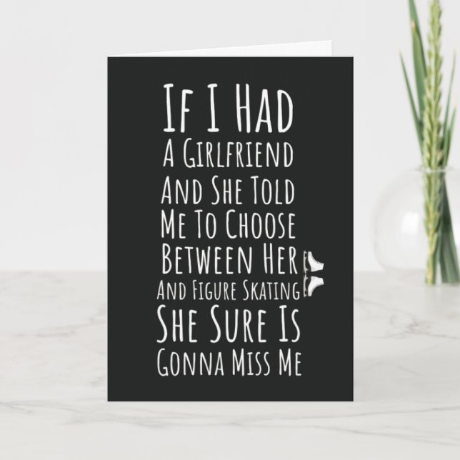 Cartão Funny Figure Skating Cards For Him Men Teen Boys (Frente)