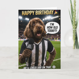 Cartão Funny Football Birthday Card Dog VAR Joke