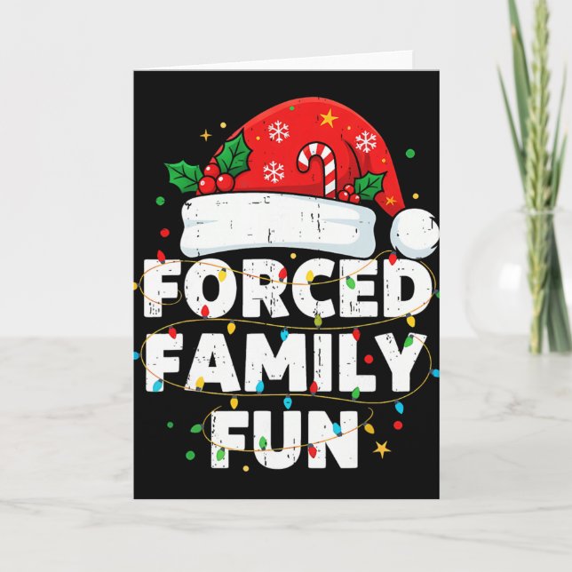 Cartão Funny Forced Family Christmas Shirt Funny Xmas Men (Frente)