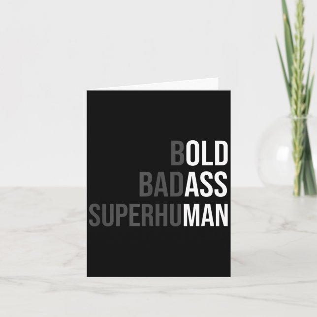 Cartão Funny Gag Gift For Dad - Old Man Bold Bad Superhum (Frente)
