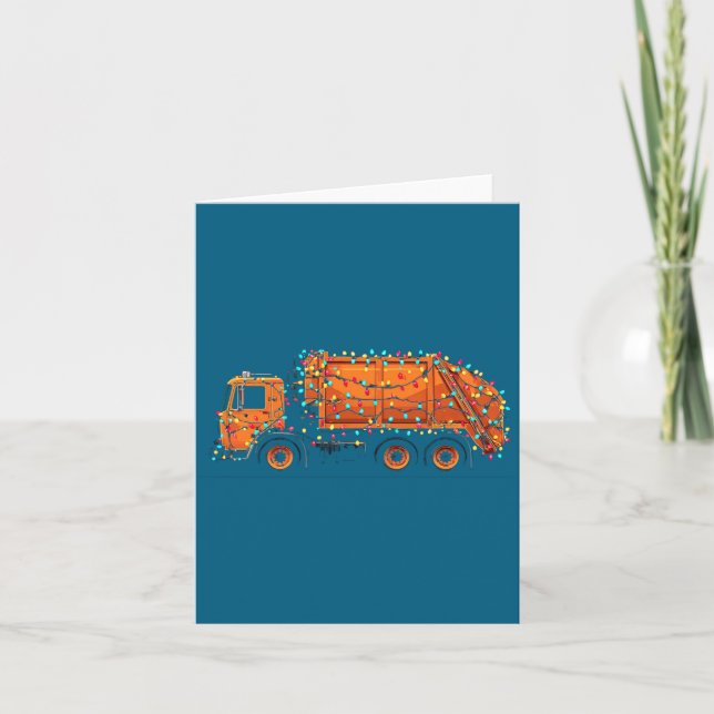 Cartão Funny Garbage Truck Christmas Graphics Lights Love (Frente)