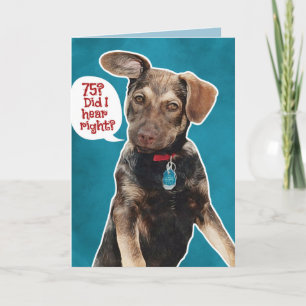 Cartão Funny German Shepherd Puppy 75th Birthday Card