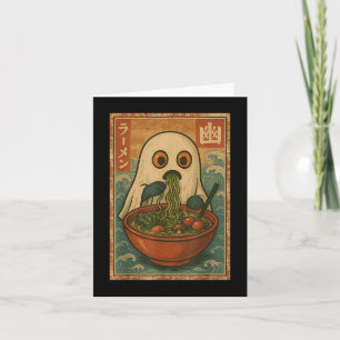Cartão Funny Ghost Ramen Japonês Anime Retro Kawaii Para