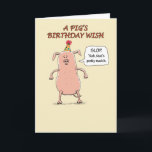 Cartão Funny Go Hog Wilthday<br><div class="desc">Este cartão de aniversário de animação fofo e engraçado pode inspirar a espreitação! Pobre porco não consegue ter um desejo de aniversário que não seja o salto. Obrigado por escolher esta design original por © Chuck Ingwersen. Sou um artista independente,  e posto cartoons todos os dias no Instagram: https://www.instagram.com/captainscratchy</div>