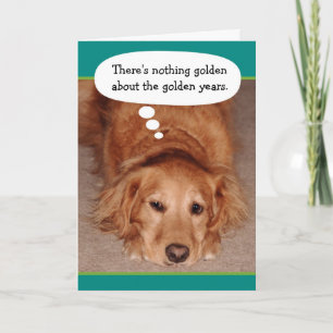 Cartão Funny Golden Oldie Golden Retriever Birthday Card