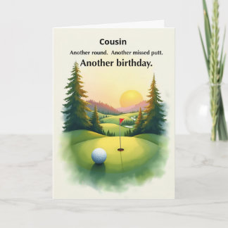 Cartão Funny Golf Birthday Missed Putt Custom Relation