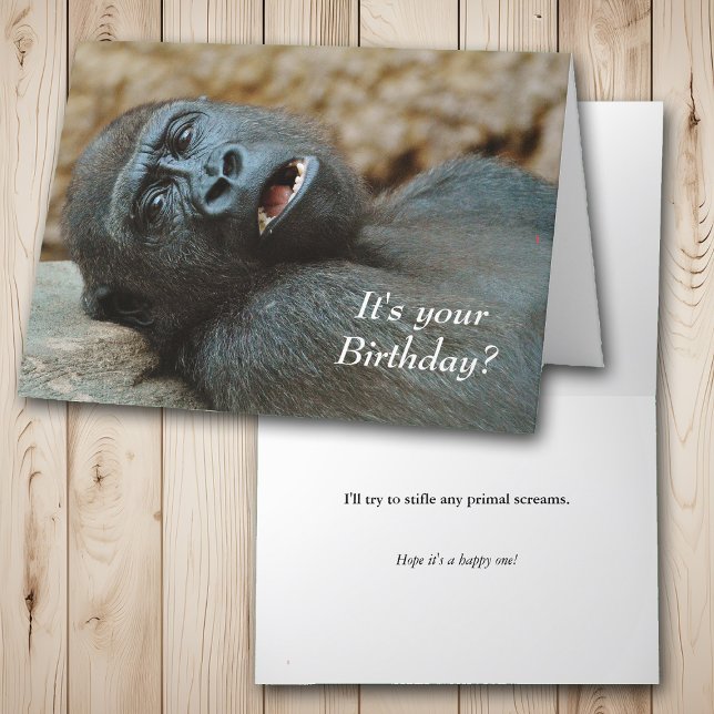 Cartão Funny Gorilla Birthday (Criador carregado)