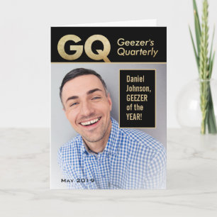 Cartão Funny GQ- Foto personalizada trimestral de Geezer