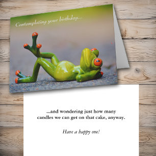 Cartão Funny Green Frog Birthday