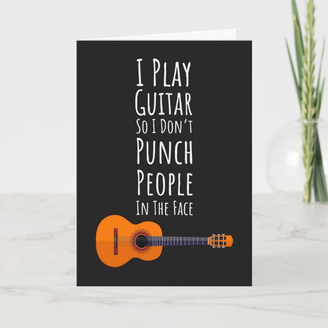 Cartão Funny Guitar Player Cards Guitarist Musician Music (Frente)