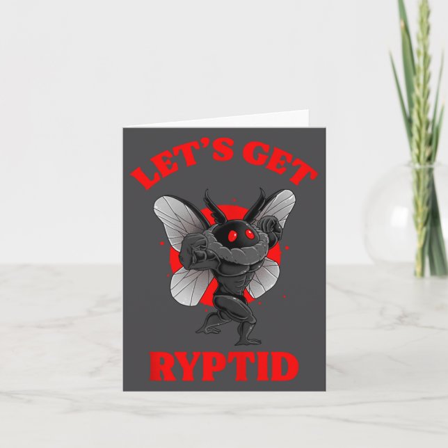 Cartão Funny Gym Mothman Shirt Cryptid Let's Get Ryptid G (Frente)