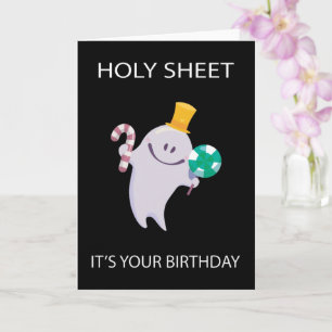 Cartão Funny Halloween Birthday Ghost