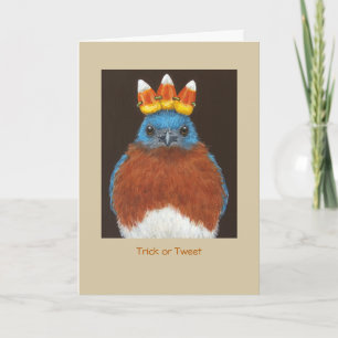 Cartão Funny Halloween card with bluebird