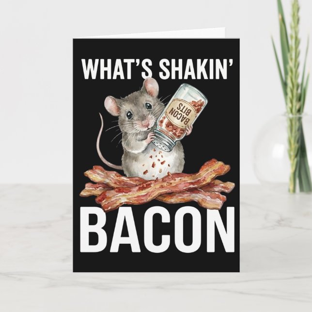 Cartão Funny Hamster What's Shakin' Bacon Breakfast (Frente)