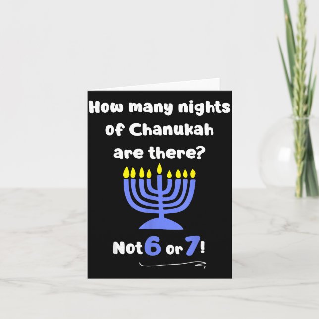 Cartão Funny Hanukkah 67 Meme Professor Quantas Noites De (Frente)
