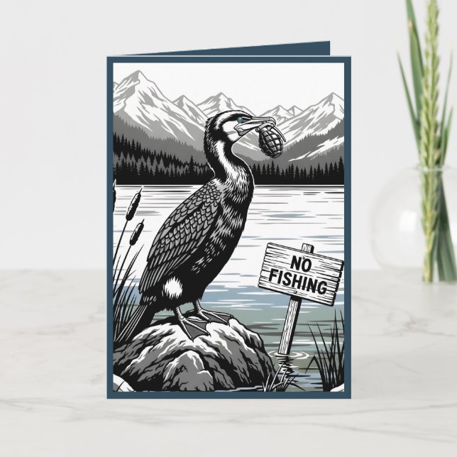 Cartão Funny Happy Birthday card for anglers (Frente)