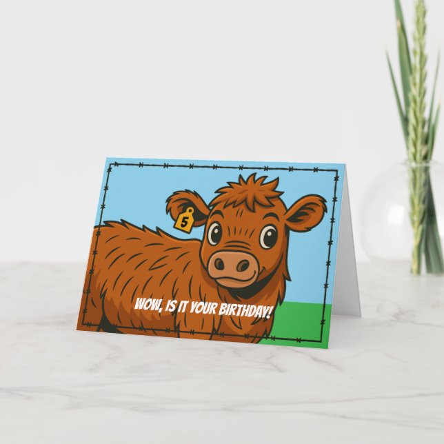 Cartão Funny Happy Birthday Cartoon Country Ranch Farm  (Frente)