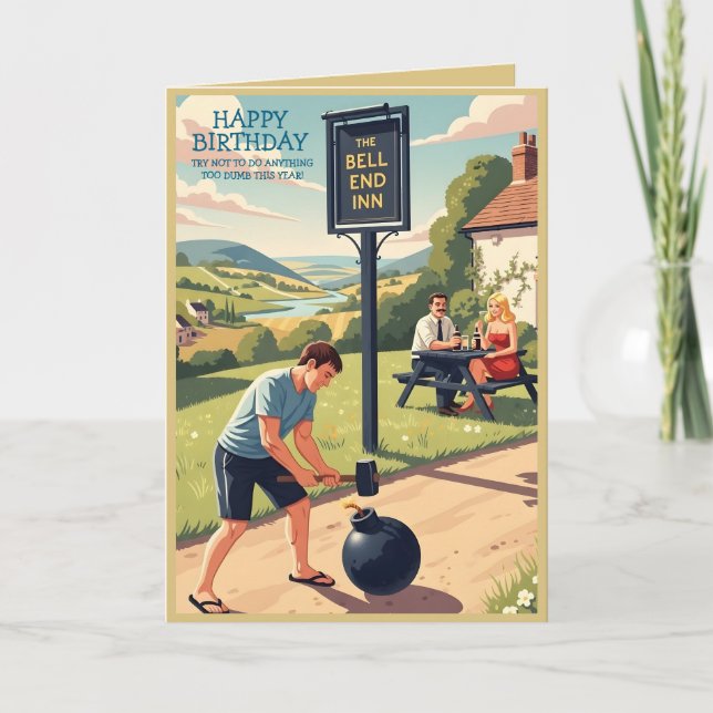 Cartão Funny Happy Birthday Drinking Theme (Frente)