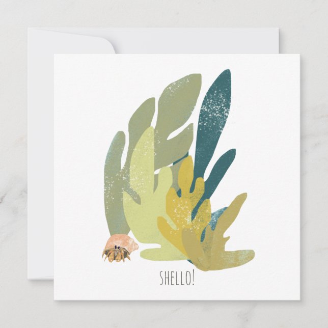 Cartão Funny Hermit Crab (Frente)