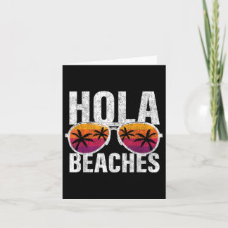 Cartão Funny Hola Sungles Praias Retro Girls Vacinação Su