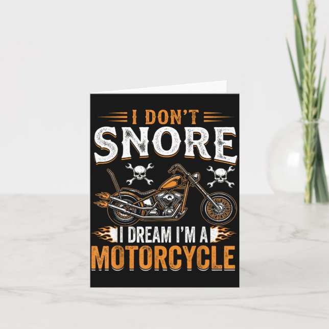 Cartão Funny I Don't Snore I Dream I'm A Motorcycle Biker (Frente)