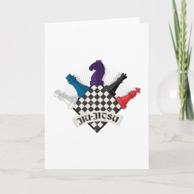 Cartão Funny Jiu Jitsu Chess (Frente)