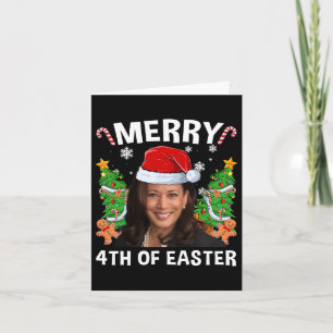 Cartão Funny Kamala Harris Natal Santa Hat Feliz 4