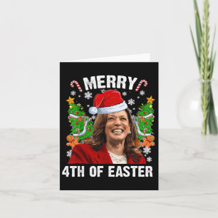 Cartão Funny Kamala Harris Natal Santa Hat Feliz 4