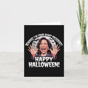 Cartão Funny Kamala Harris Scary Halloween Presidente