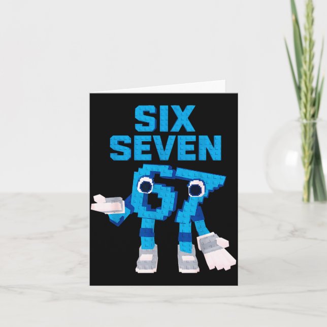 Cartão Funny Kid Meme Six Seven 6 7 Italian Brainrot Bruh (Frente)