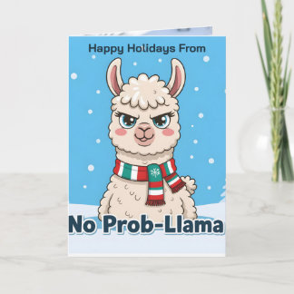 Cartão Funny Llama No Prob-Llama Photo Christmas