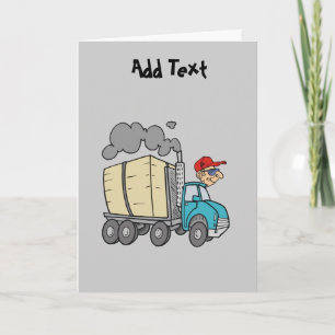 Cartão Funny Lorry Truck Driver cartoon personalized