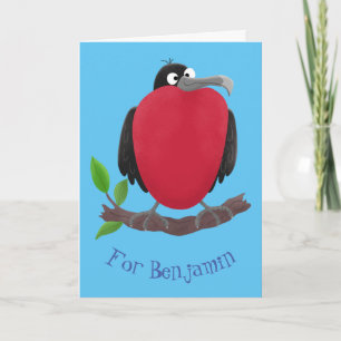 Cartão Funny magnificent frigate bird cartoon