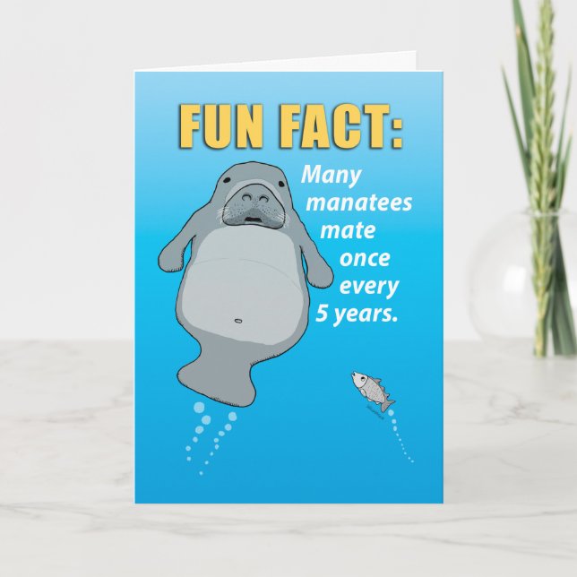Cartão Funny Manatee Mating Habits Birthday (Frente)