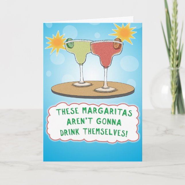 Cartão Funny Margaritas Birthday (Frente)