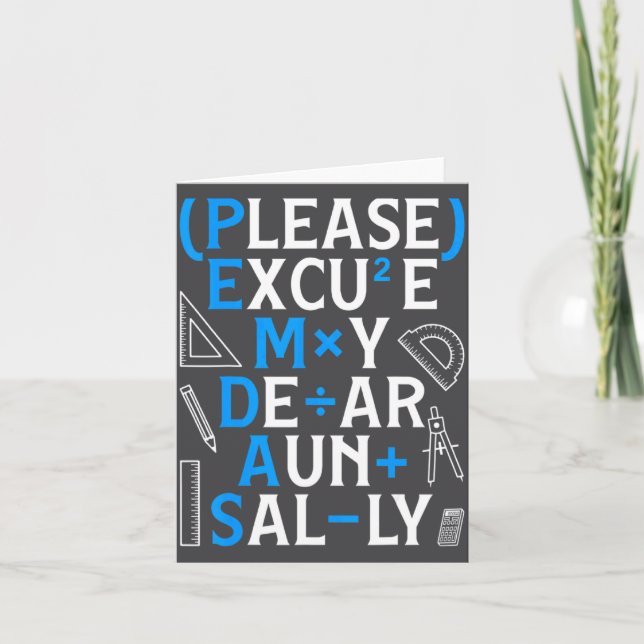 Cartão Funny Math Rules Pemdas Pun Teachers Math Day  (Frente)