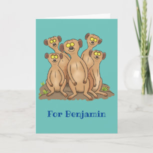 Cartão Funny meerkat family cartoon illustration