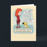 Cartão Funny Mock Turtleneck Birthday<br><div class="desc">Aqui está um cartão de aniversário hilário que mostra uma mulher que se arrepende de vestir um galo de galho ou, mais precisamente, um galho de galinha que não vai parar de zombar dela. Obrigado por escolher esta design original por © Chuck Ingwersen. Sou um artista independente, e posto cartoons...</div>