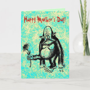 Cartão Funny monkey Happy Mother's day card