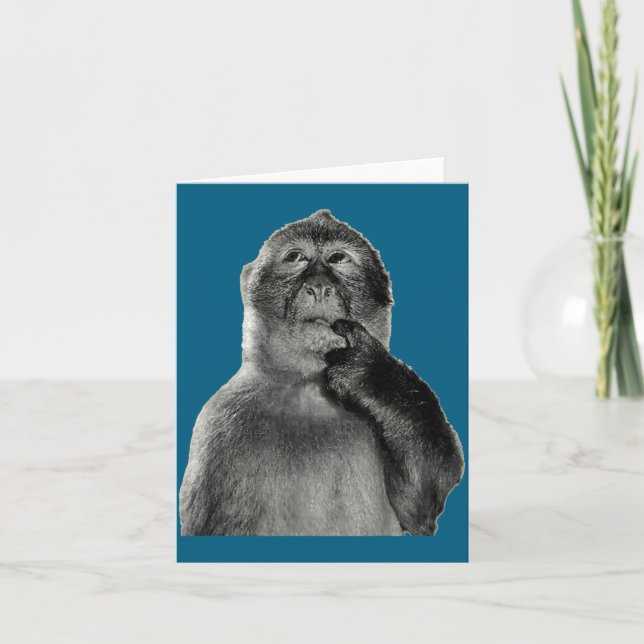 Cartão Funny Monkey Meme With Retro Odore Humor Art Style (Frente)