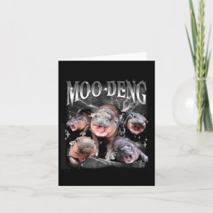 Cartão Funny MooDeng Baby Pygmy Hippo Cute Zoo Para Famíl