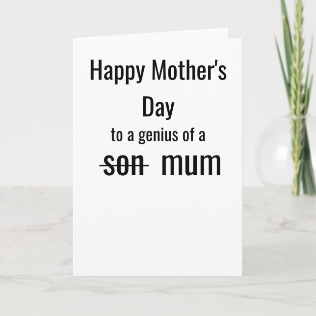 Cartão Funny Mother's Day | A Genius of a Mum (Frente)