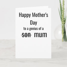 Cartão Funny Mother's Day | A Genius of a Mum