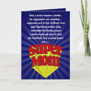 Cartão Funny Mother's Day Cards, Super Mom