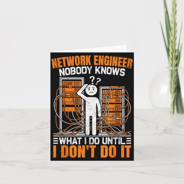 Cartão Funny Network Engineer Design For Men Network Engi (Frente)