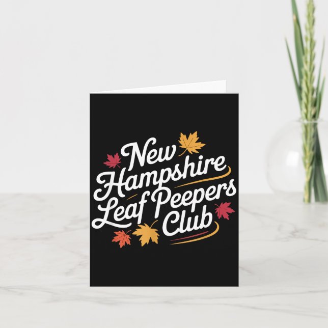 Cartão Funny New Hampshire Leaf Er's Club Autumn Fall Lea (Frente)