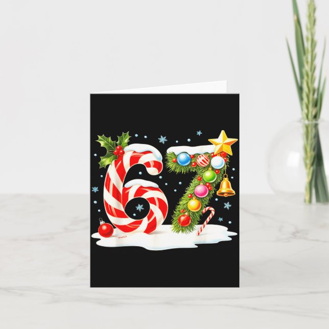 Cartão Funny Nice Naughty 6 7 Christmas 67 Meme Xmas Boys (Frente)